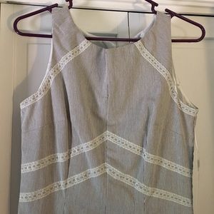 Pinstripe dress - lace detail