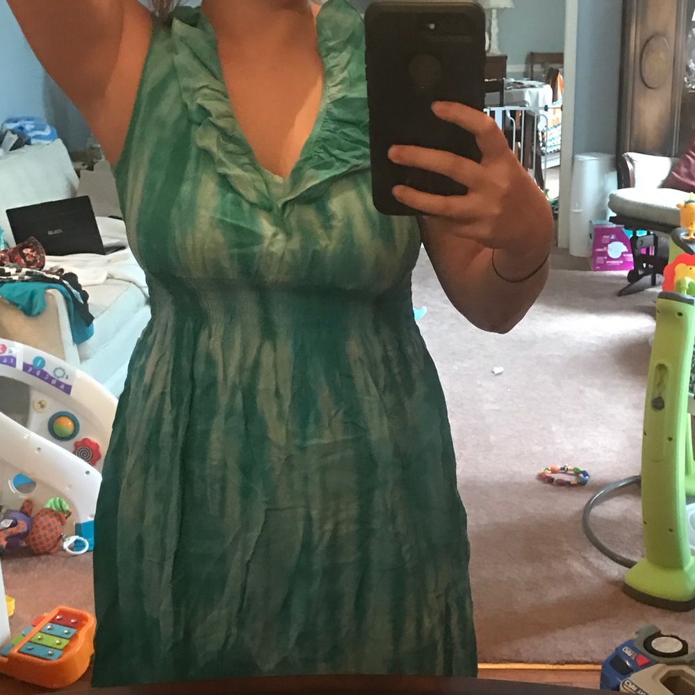 Teal Tie Dye Dress