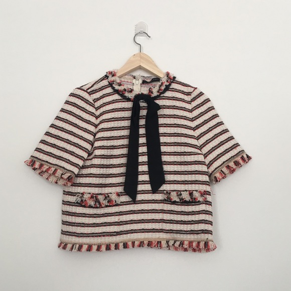 Zara Tops - Zara striped jacquard top