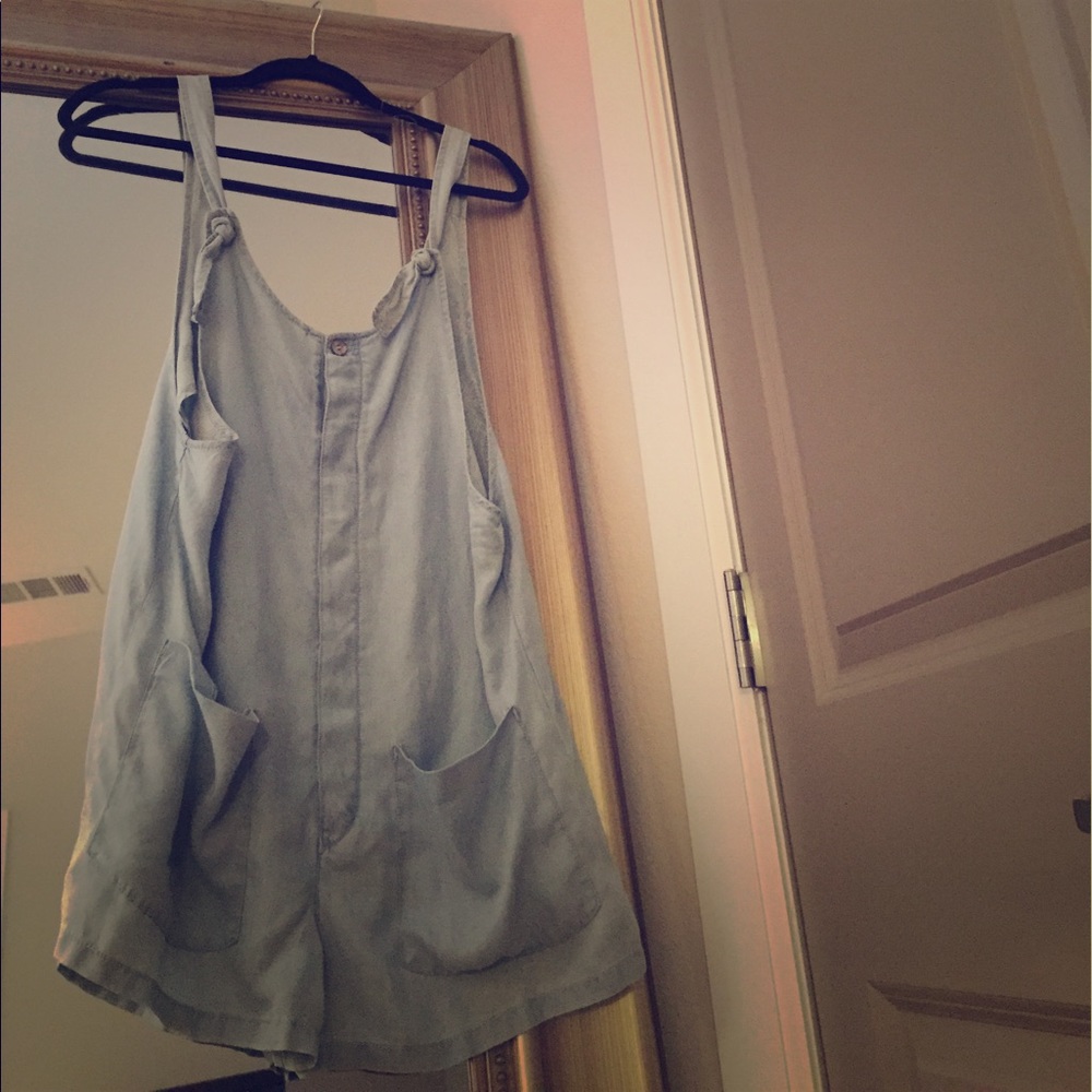Zara chambray overalls