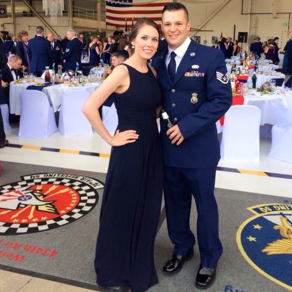 Ralph Lauren- Georgette Pleated Evening Dress