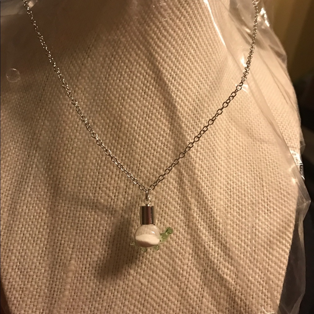 Glow in the dark Small Glass Turtle Necklace