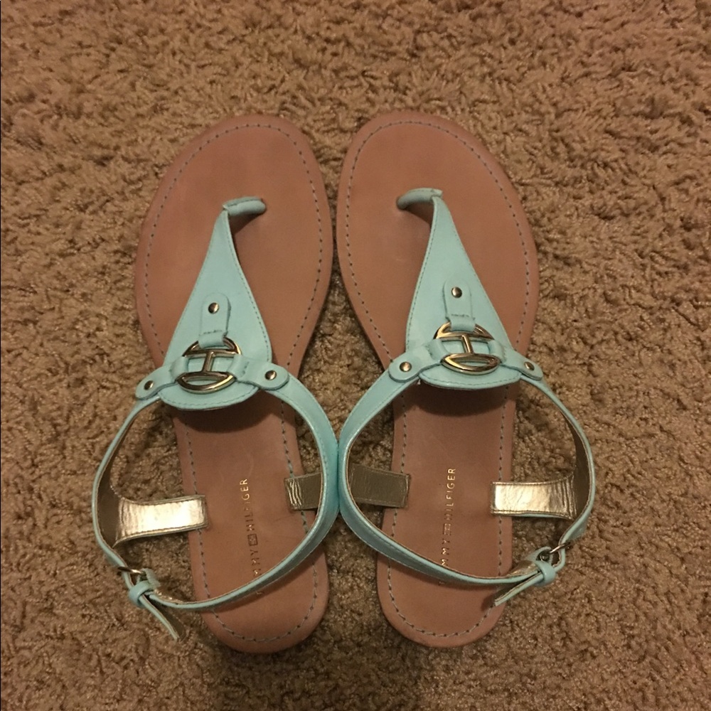 Baby blue sandals