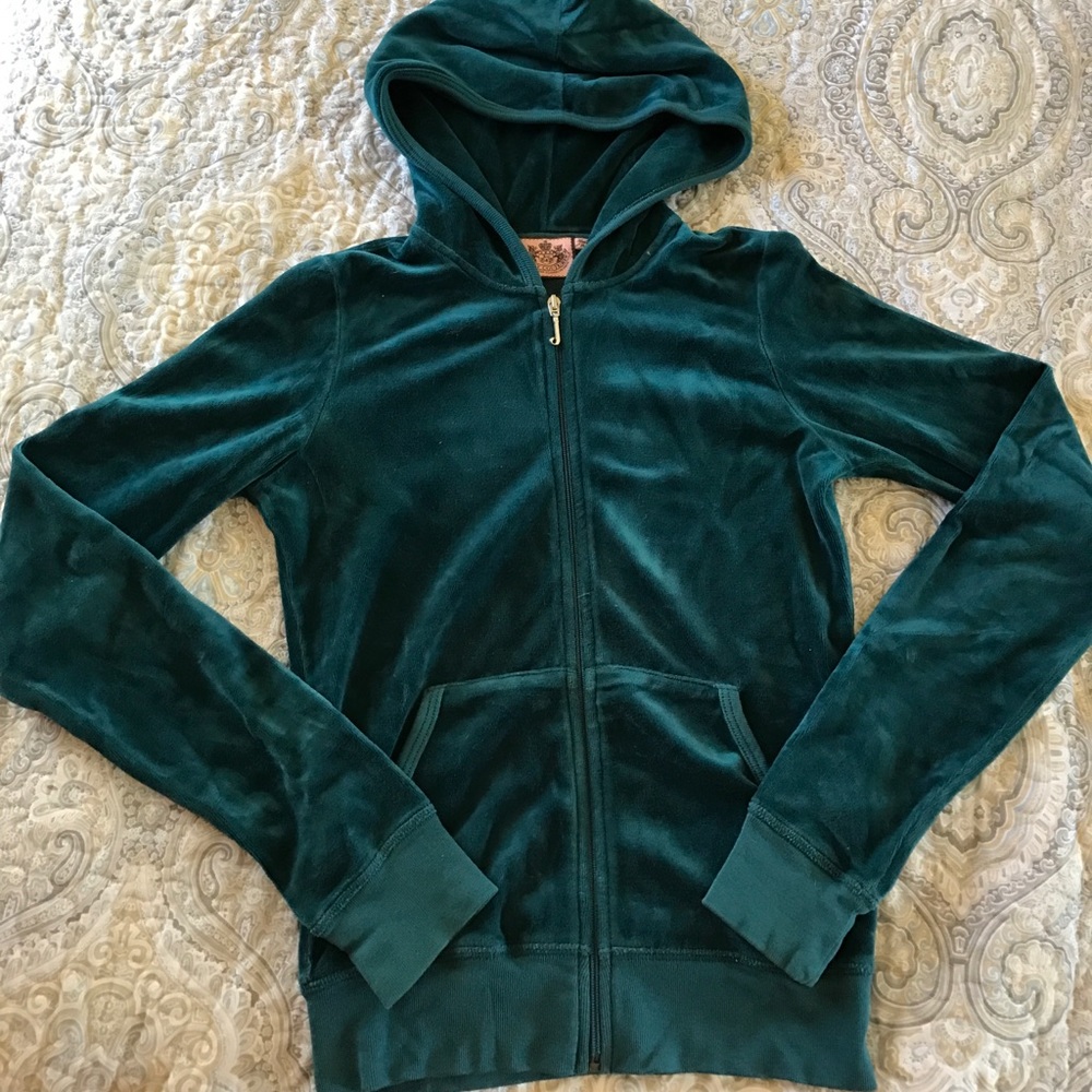 Dark green velour Juicy Zip-up