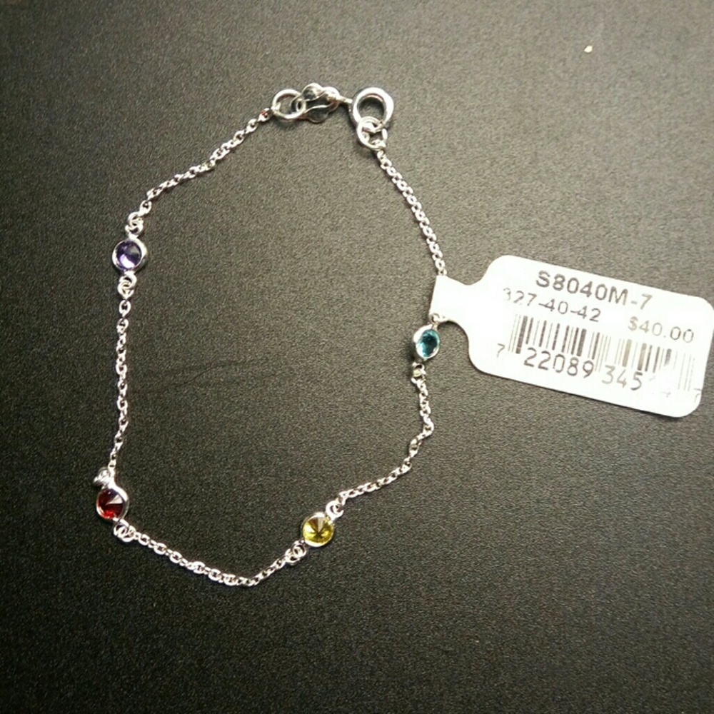 Sterling silver bracelet with jewels