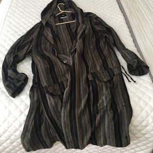 BDG long line coat w/ stripes