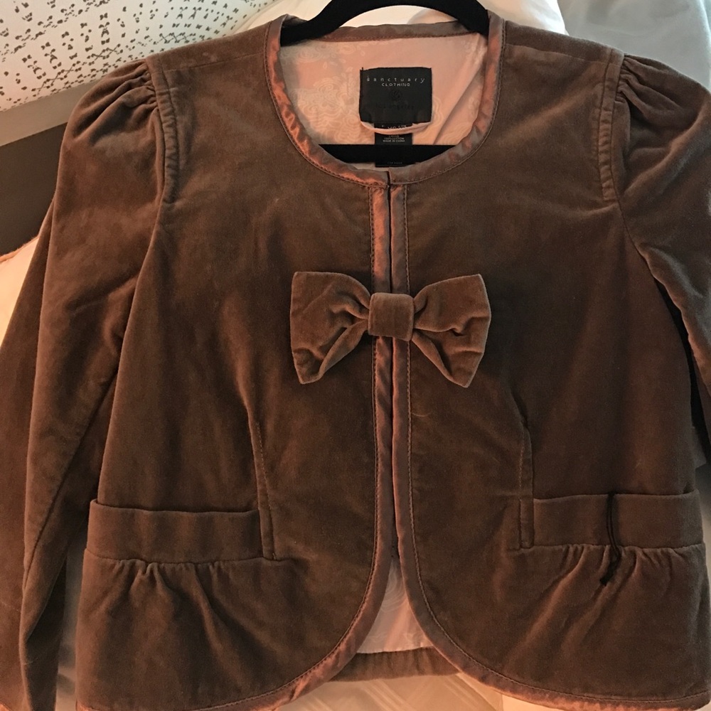 Sanctuary 'velvet' jacket/blazer, tan xs
