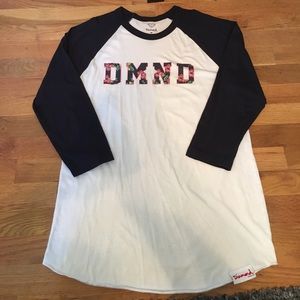 Diamond Supply Co. Navy floral baseball tee