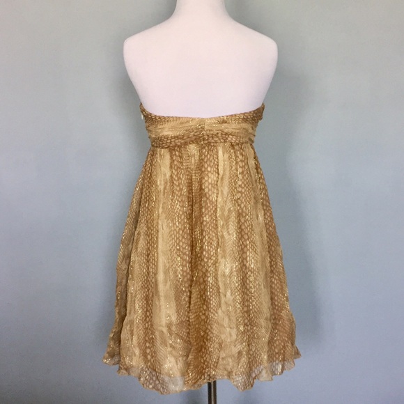 Express Gold Snakeskin Print Dress - Picture 2 of 3