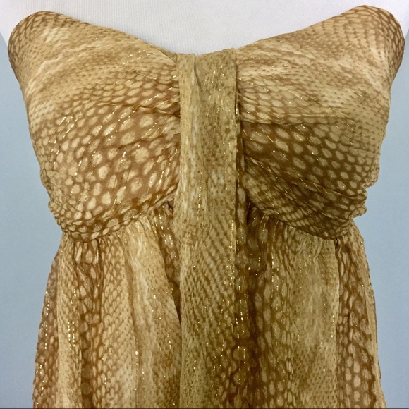 Express Gold Snakeskin Print Dress - Picture 3 of 3