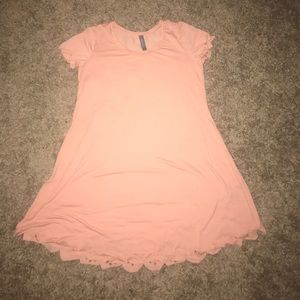 Pink scalloped dress large