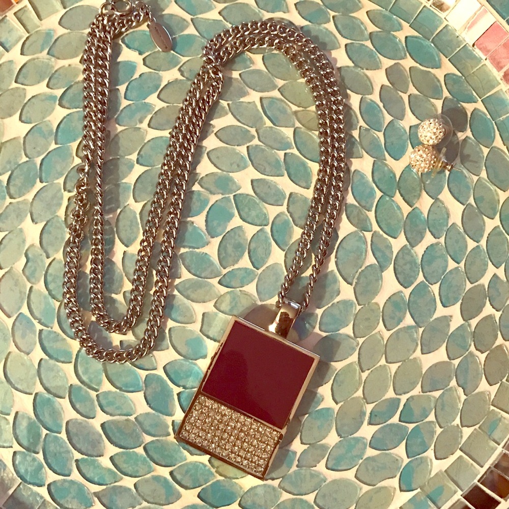 Ann Taylor Chunky Pendent Necklace Royal Purple