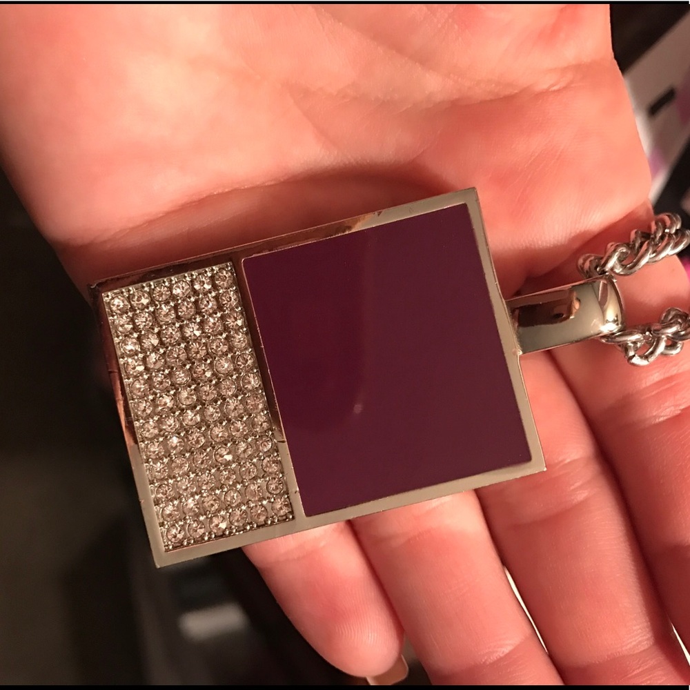 Ann Taylor Chunky Pendent Necklace Royal Purple - Picture 3 of 5