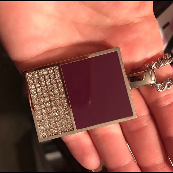 Ann Taylor Chunky Pendent Necklace Royal Purple - Picture 3 of 5