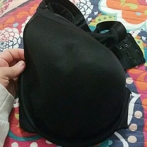 Satin black bra
