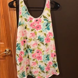 XXL grey front and floral back tank