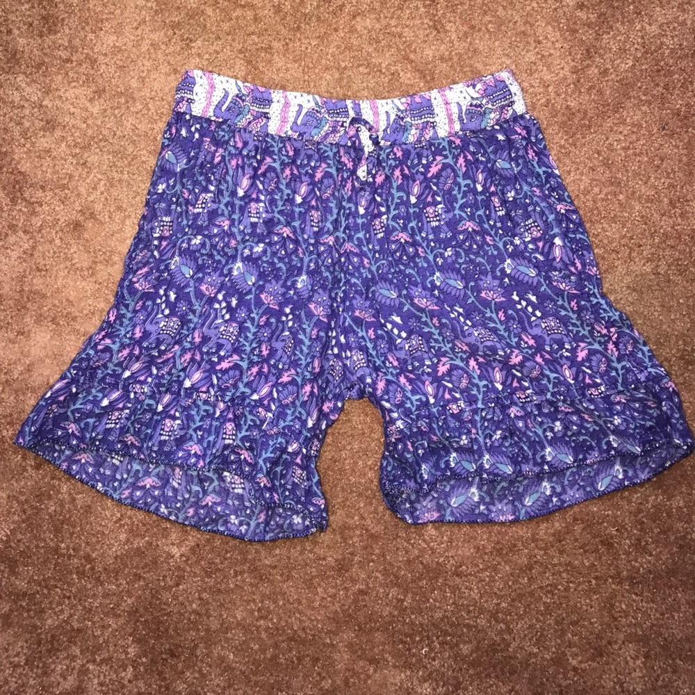 Purple Patterned Hippy Shorts