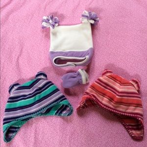 Old Navy Winter hats & a pair of matching mittens