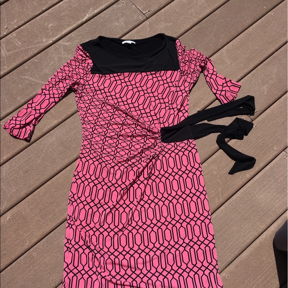 Pink and black dress