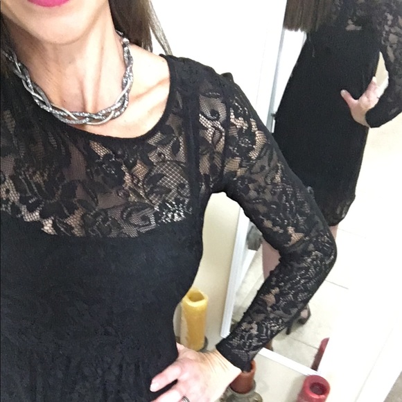 Black lace dress. Built in slip! - Picture 5 of 6