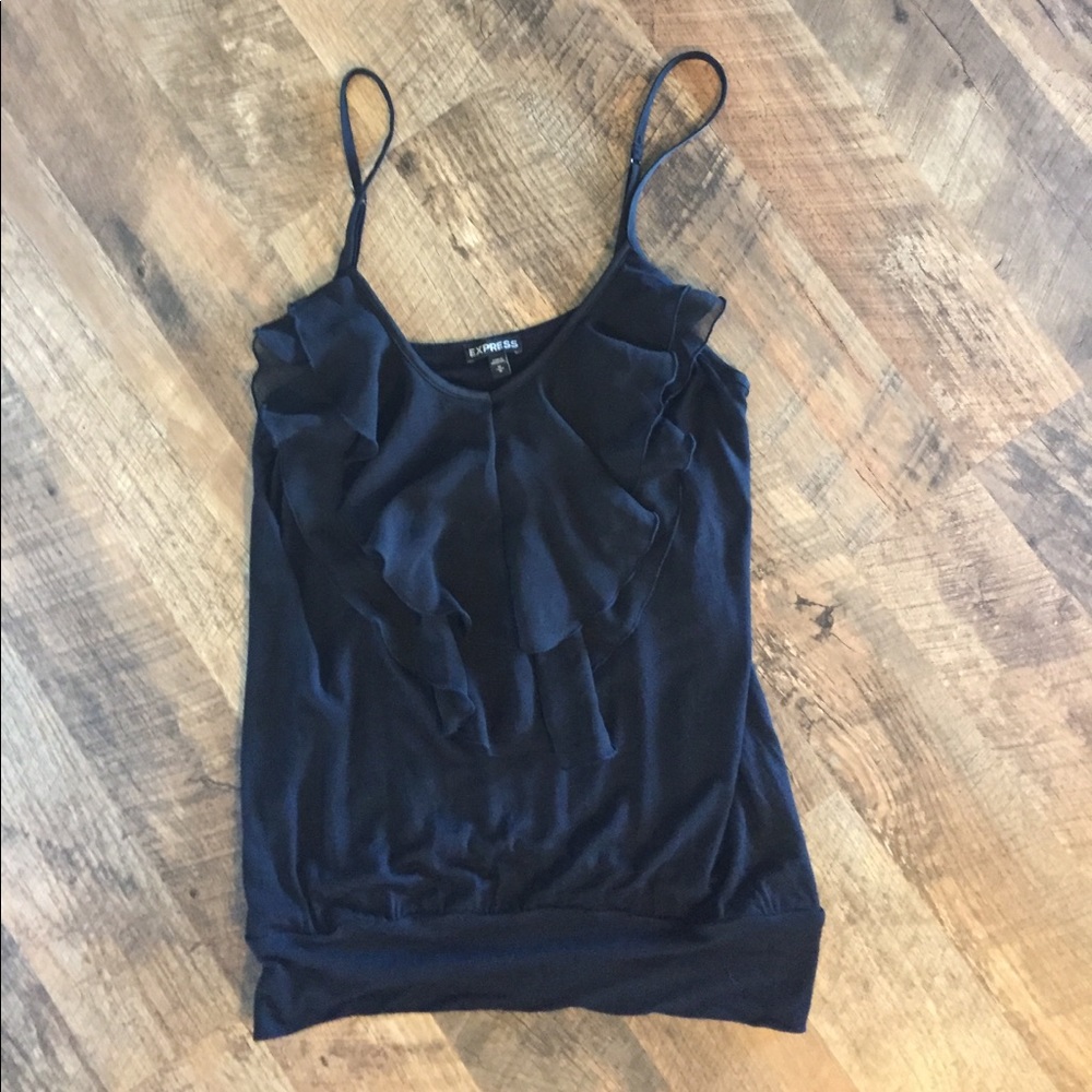 Express ruffle front top
