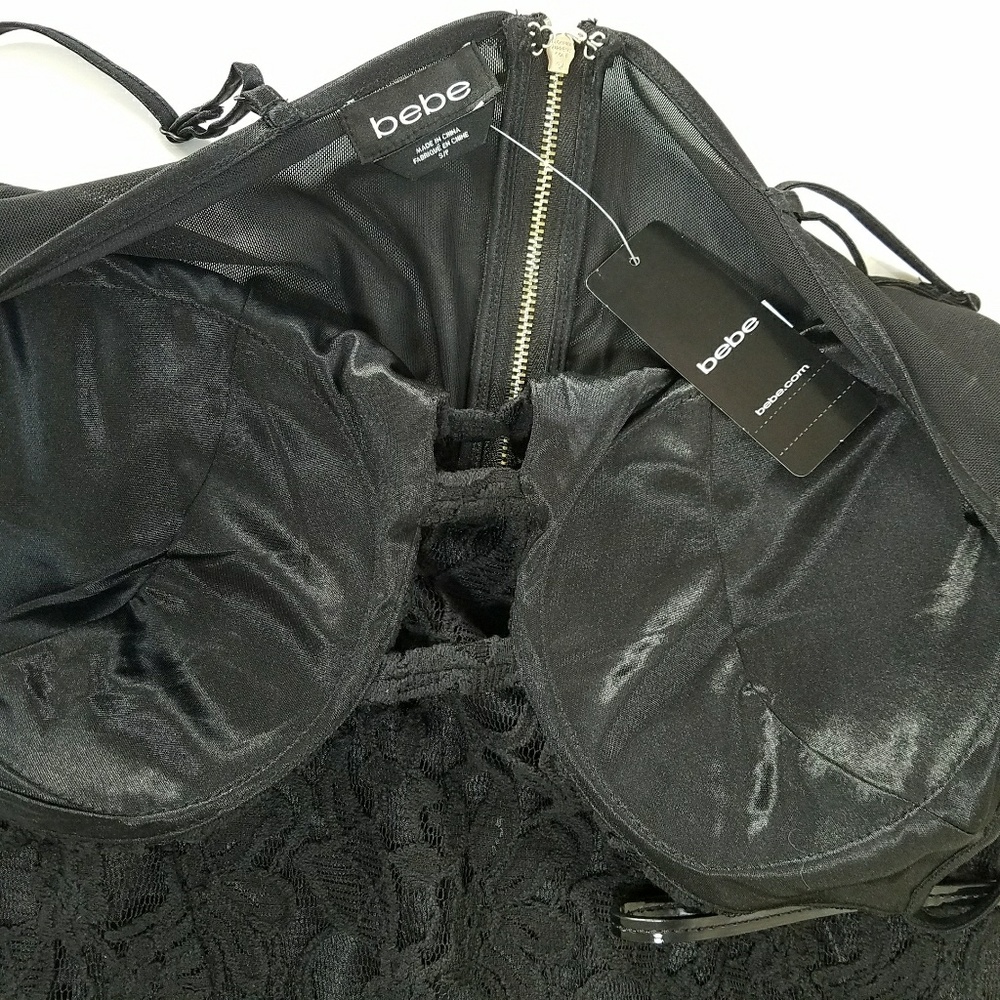 Sale!💗Gorgeous Strappy Deep V Lace Black Dress - Picture 7 of 7