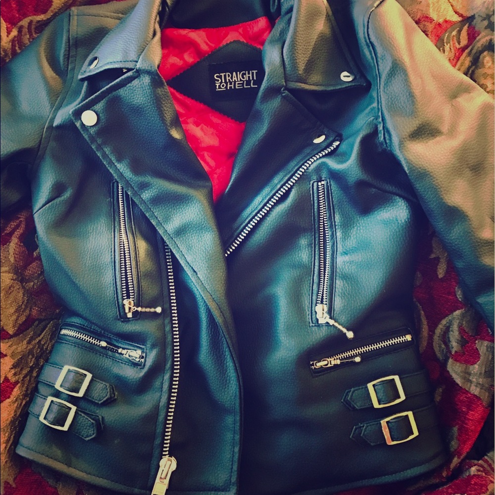 Vegan leather straight to hell jacket