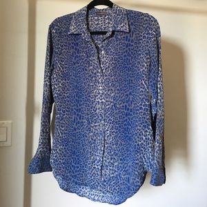 J.McLaughlin Cheetah Silk Blouse Sz. S