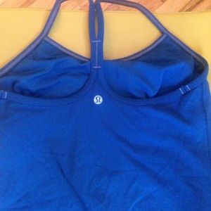 Gorgeous Blue power Y lululemon workout top- long