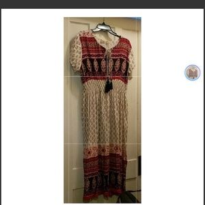 Beautiful Bohemian Style Gauze Maxi/ Midi Dress XL