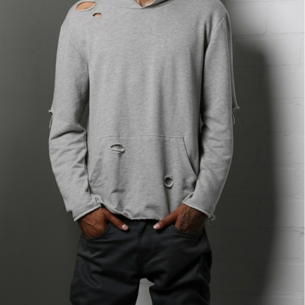 Hoodie ripped distressed
