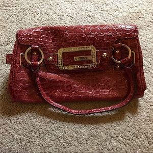 Guess faux leather red purse