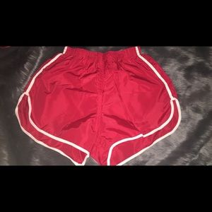 Red & White running shorts