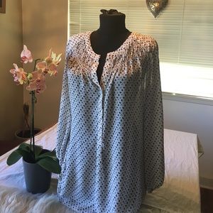 Dot-Patterned Blouse