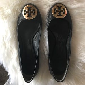 Tory burch Black flats good used condition 6.5