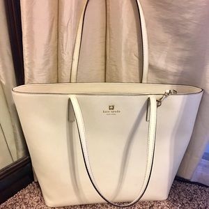 White ivory Kate Spade Tote Purse