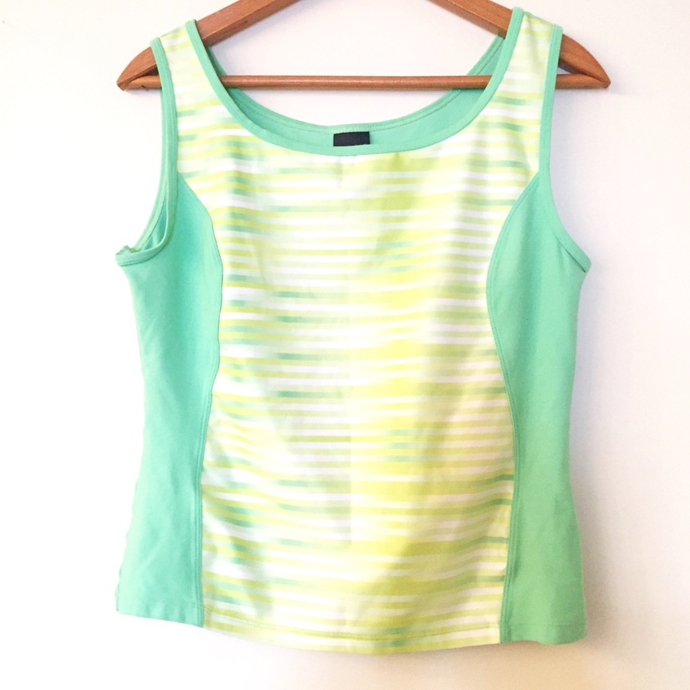NIKE DRI-FIT Yellow & Green Athletic Top
