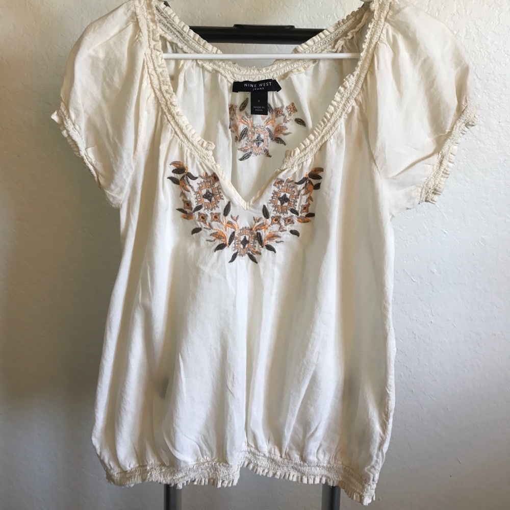 Nine West Embroidered Blouse