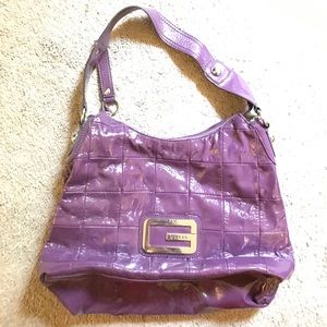 Guess purple faux leather purse