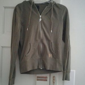 Olive green Victoria's Secret zip up hoodie