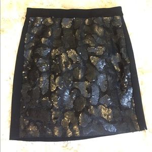 Ann Taylor Sequin Black Skirt
