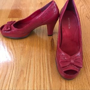Aerosoles Red Peep Toe Pump