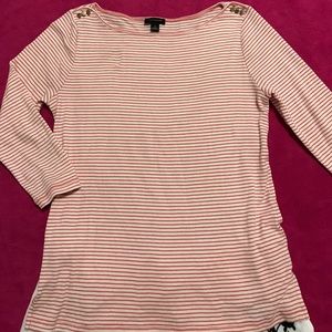Ann Taylor red & white striped Top