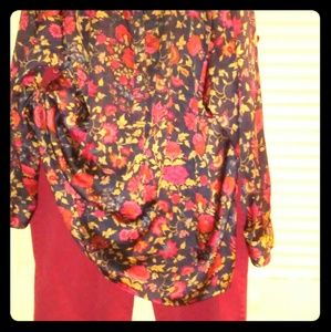Multi Navy/Rose Lauren Blouse 3X