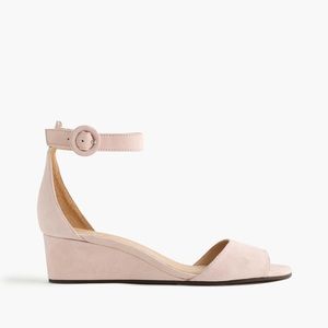 J. Crew Laila Suede Blush Wedges