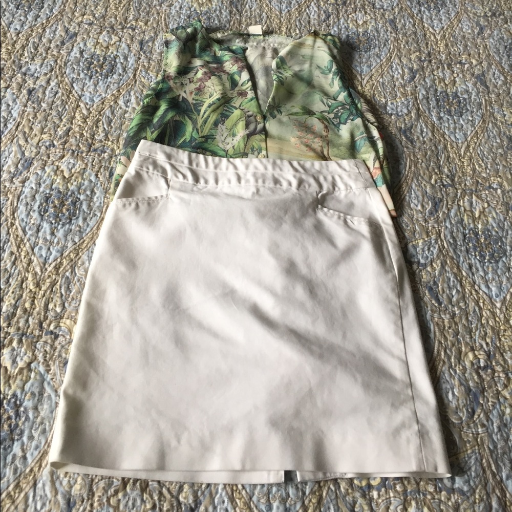 Banana republic white skirt