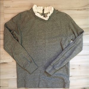 JCrew ruffle collar sweatshirt with back zipper