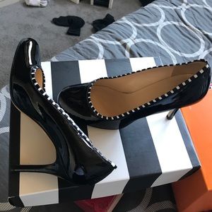 Kate Spade black /patent white nappa 8 1/2