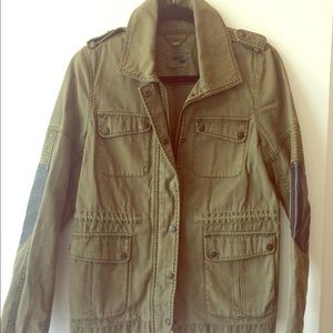 Levi's military jacket with leather panels - Small