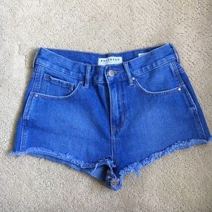 Blue denim shorts